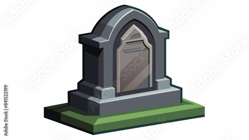 Tombstone gravestone isolated on white