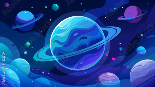 Wide blue nebula starry sky technology sci-fi background material