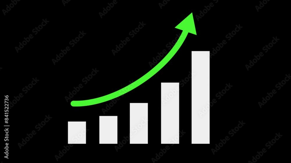 White simple graph bar animation black background White simple graph bar animation black background