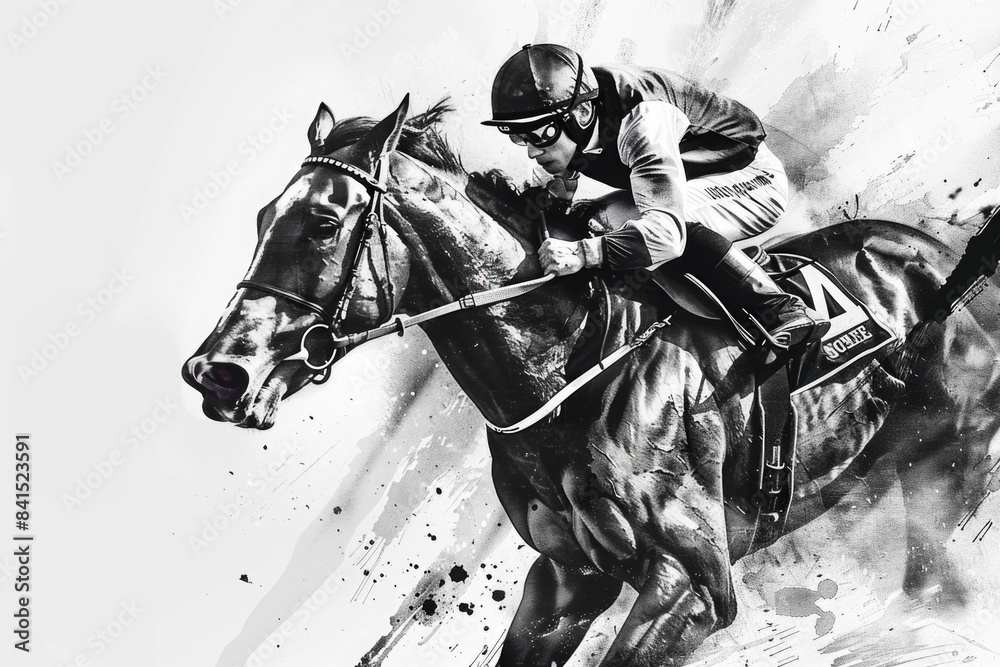 A man sitting on the back of a brown horse, looking forward A man sitting on the back of a brown horse, looking forward