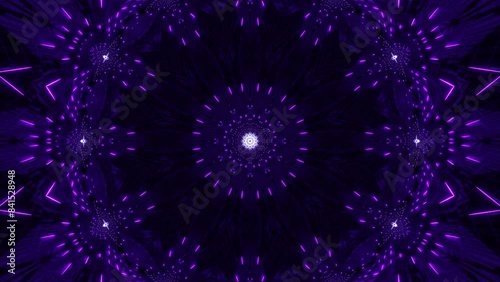 purple neon light mandala kaleidoscope video background