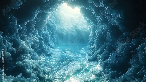   Abstract oily background with receded glass effect  3D render of an underwater cave --s 750   - Image  1  BAN ME 
