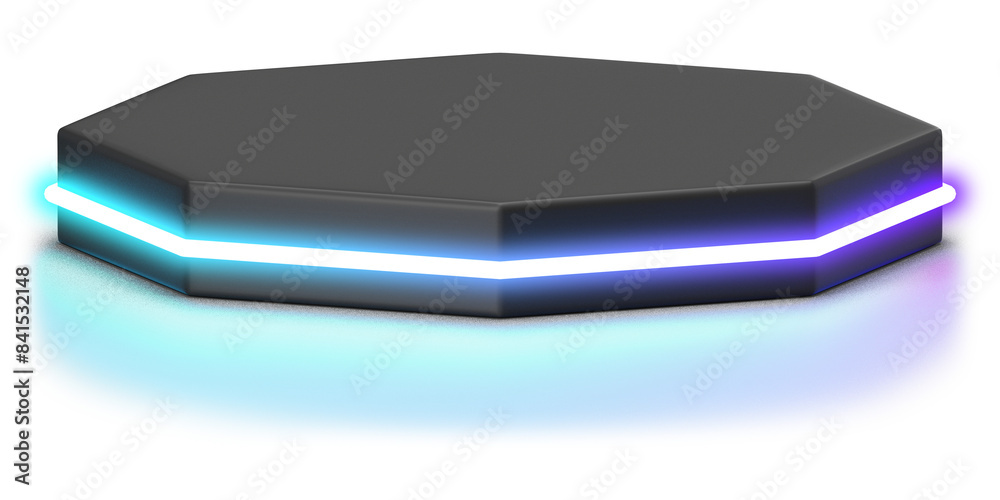 3d podium with blue purple gradient neon light 3d podium with blue purple gradient neon light