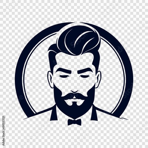 Vintage Barber Shop Emblem with Bearded Gentleman