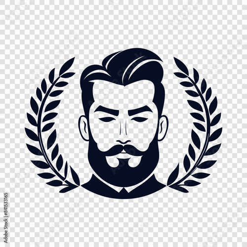 Vintage Barber Shop Emblem with Bearded Gentleman