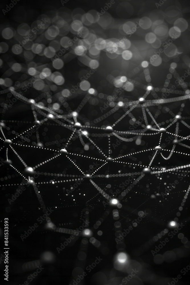 Obraz premium Digital network design with nodes and links forming intricate patterns,