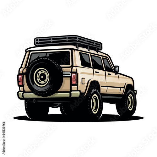 overland offroad 4x4 vehicle illustration vector