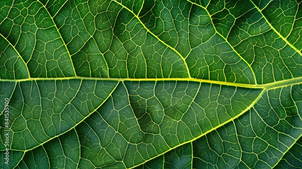 Close-up of leaf surface, intricate veins and vibrant green hues, nature's exquisite texture Close-up of leaf surface, intricate veins and vibrant green hues, nature's exquisite texture