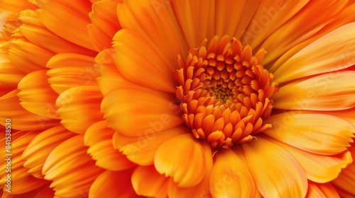 Close up of an orange calendula blossom