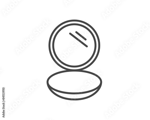 Makeup and cosmetics. Linear vector graphic icons of beauty in the form of powder.