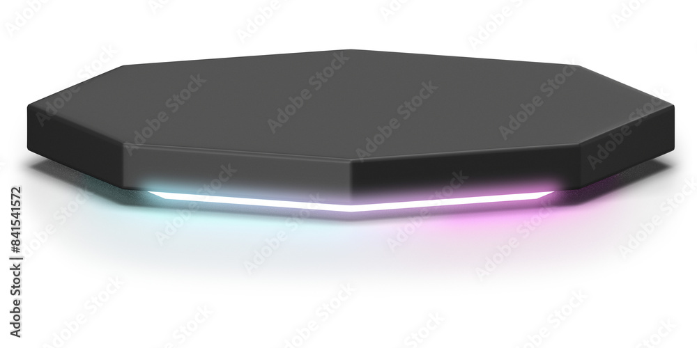 3d podium with blue pink gradient neon light 3d podium with blue pink gradient neon light
