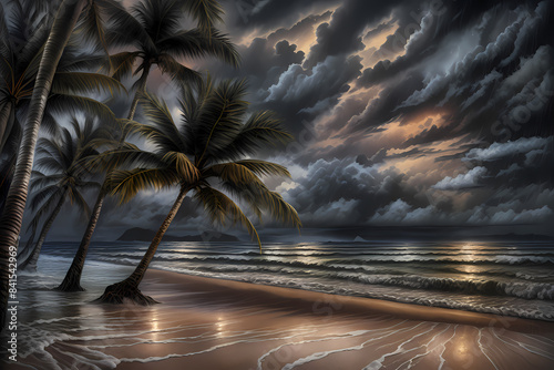 Palm Cove beach, cyclonic, near Cairns, FNQ, Australia