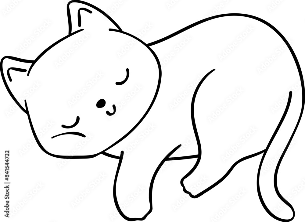 retro cat sleeping doodle outline retro cat sleeping doodle outline