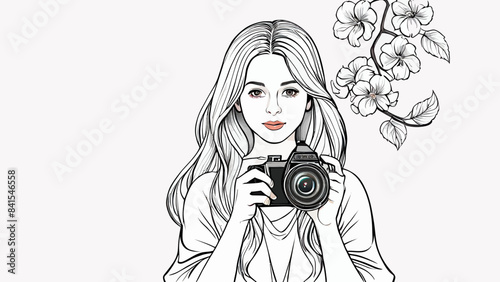a woman taking a picture with a camera