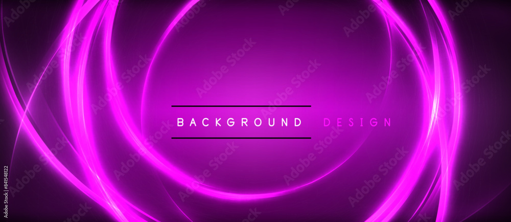 Neon glowing circle rays, light round lines in the dark, planet style neon wave lines. Energetic electric concept design for wallpaper, banner, background Neon glowing circle rays, light round lines in the dark, planet style neon wave lines. Energetic electric concept design for wallpaper, banner, background
