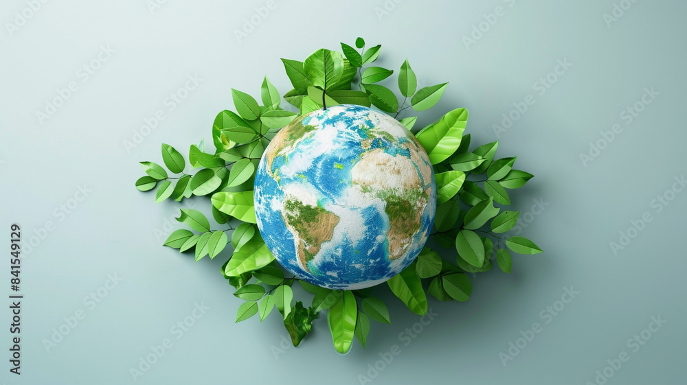 Earth and green leaves concept of ecology and environment. Earth and green leaves concept of ecology and environment.