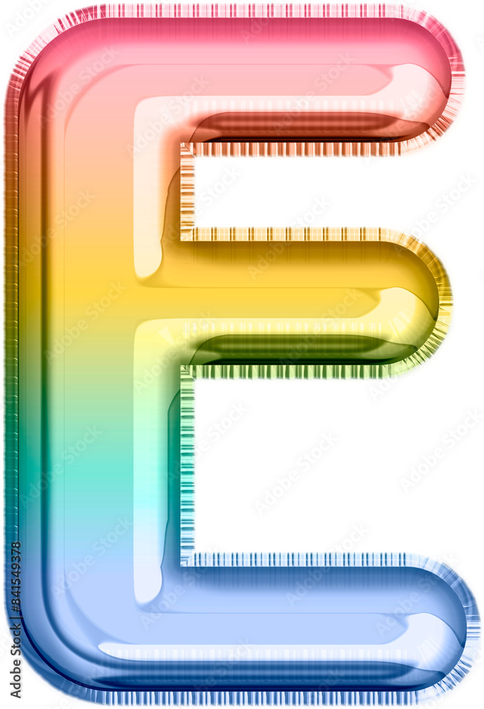 Rainbow Metallic Balloon Letter E