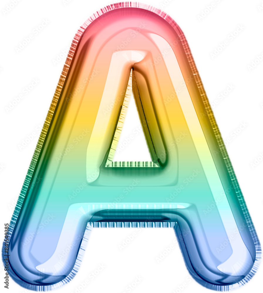 Obraz premium Rainbow Metallic Balloon Letter A