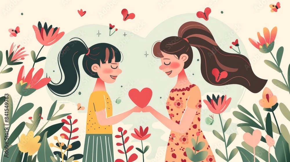 Create an image of a mother receiving a heartfelt handmade card from her child, symbolizing love and appreciation on Mother's Day. Create an image of a mother receiving a heartfelt handmade card from her child, symbolizing love and appreciation on Mother's Day.