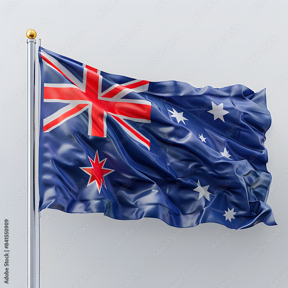 Fototapeta premium Australia flag blowing in the wind. 