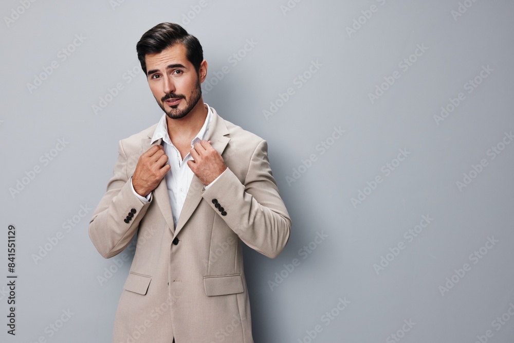 suit man portrait smiling happy beige young handsome businessman copyspace business suit man portrait smiling happy beige young handsome businessman copyspace business
