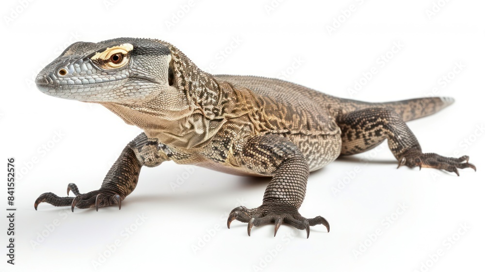 Obraz premium Earless Monitor Lizard full body clearly photo on white background , 