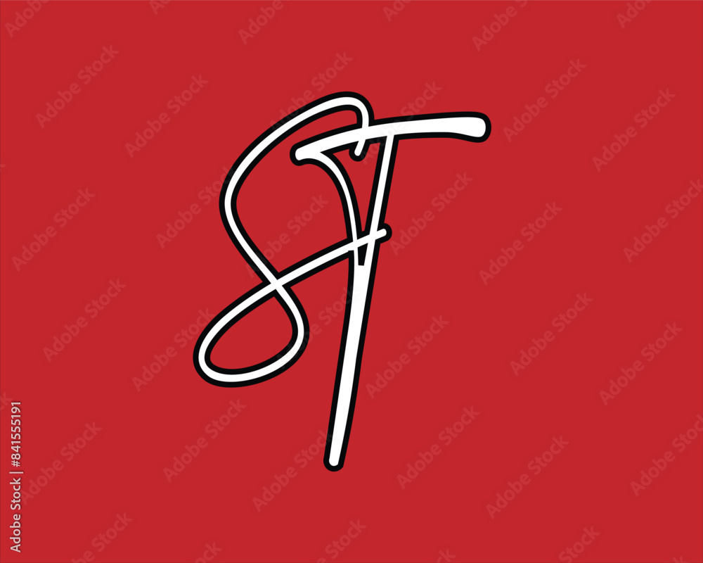 ST vector logo monogram abstract alphabet  letter icon logo