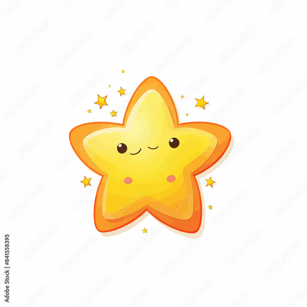 a yellow star with eyes closed and stars around it a yellow star with eyes closed and stars around it