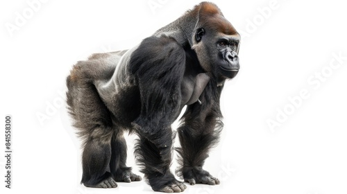 Eastern Gorilla full body clearly photo on white background ,  photo