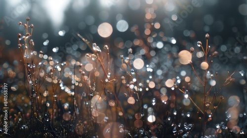 Shimmering bubbles of ane escape the depths of the peat bog creating an otherworldly sight. photo