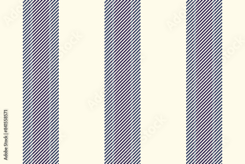 Deep pattern vertical seamless, reel lines fabric texture. Customized background vector textile stripe in ivory and blue colors.