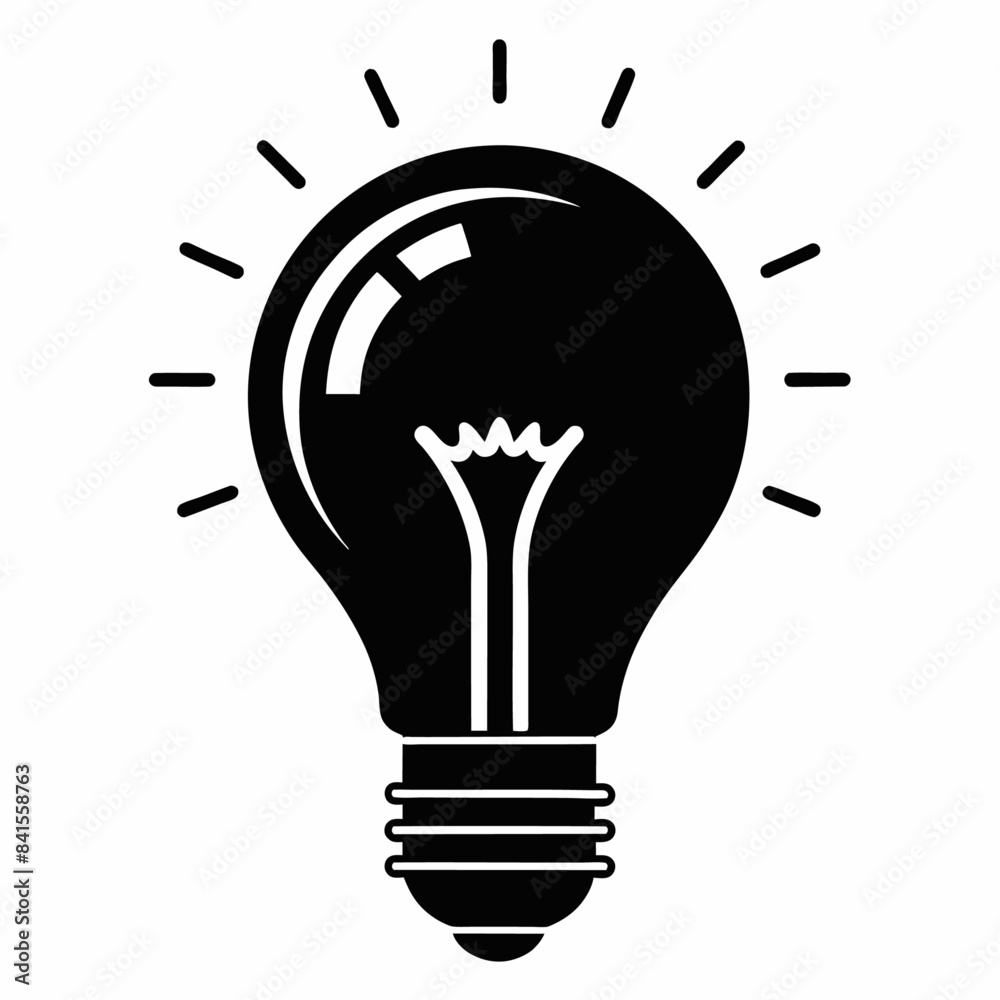 Light bulb black silhouette illustration Light bulb black silhouette illustration