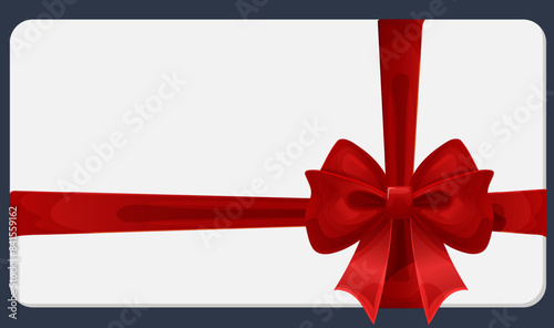 Ribbon bow for a gift certificate for the New Year. Bow vector illustration design