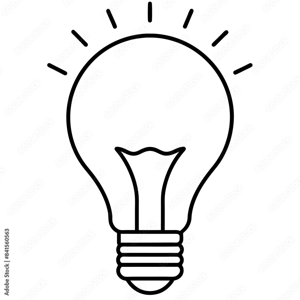 Light bulb outline coloring book page line art drawing Light bulb outline coloring book page line art drawing
