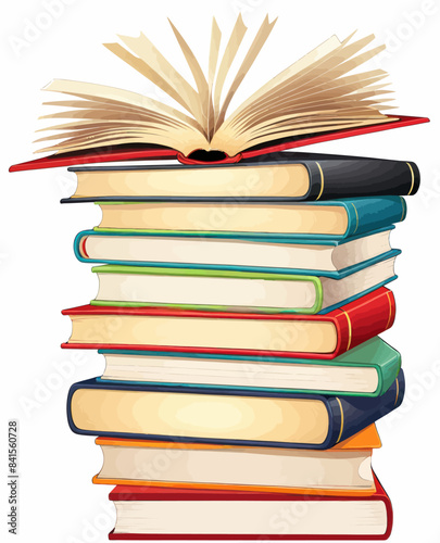 a stack of books on a white background