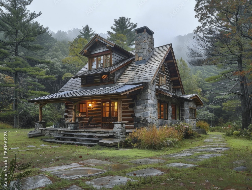 Nature's whispers echoing in rustic retreats, a secluded cabin surrounded by wilderness, highlighting tranquility and the beauty of nature. Nature's whispers echoing in rustic retreats, a secluded cabin surrounded by wilderness, highlighting tranquility and the beauty of nature.