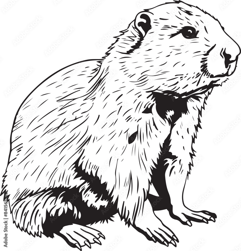 Fototapeta premium Beaver silhouette vector illustration