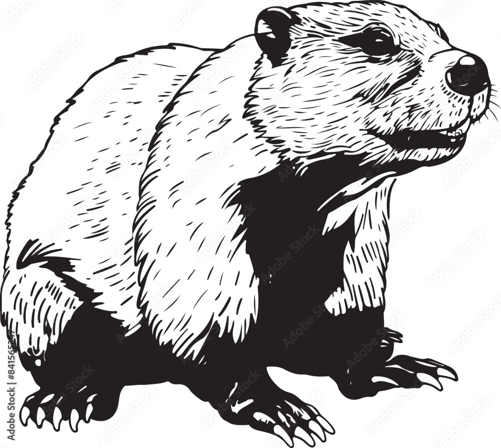 Fototapeta premium Beaver silhouette vector illustration