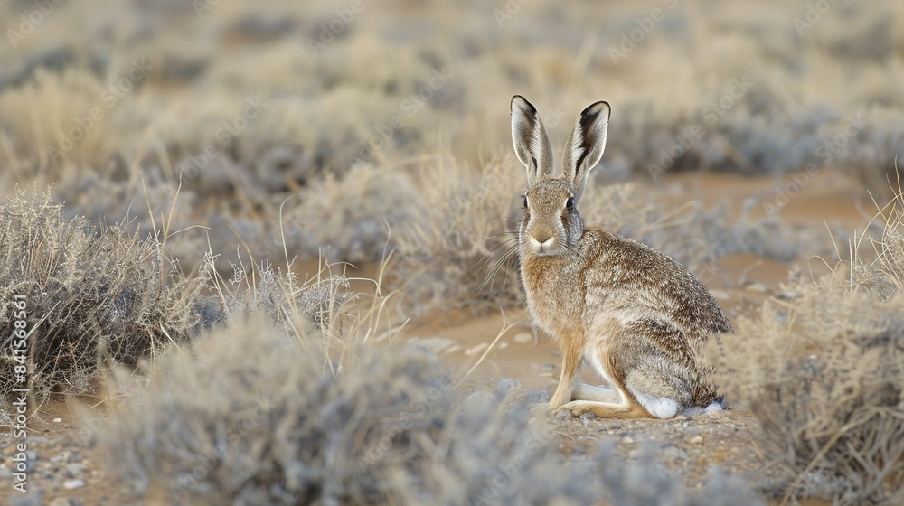 Tolai hair Lepus tolai in desert area. Generative Ai Tolai hair Lepus tolai in desert area. Generative Ai