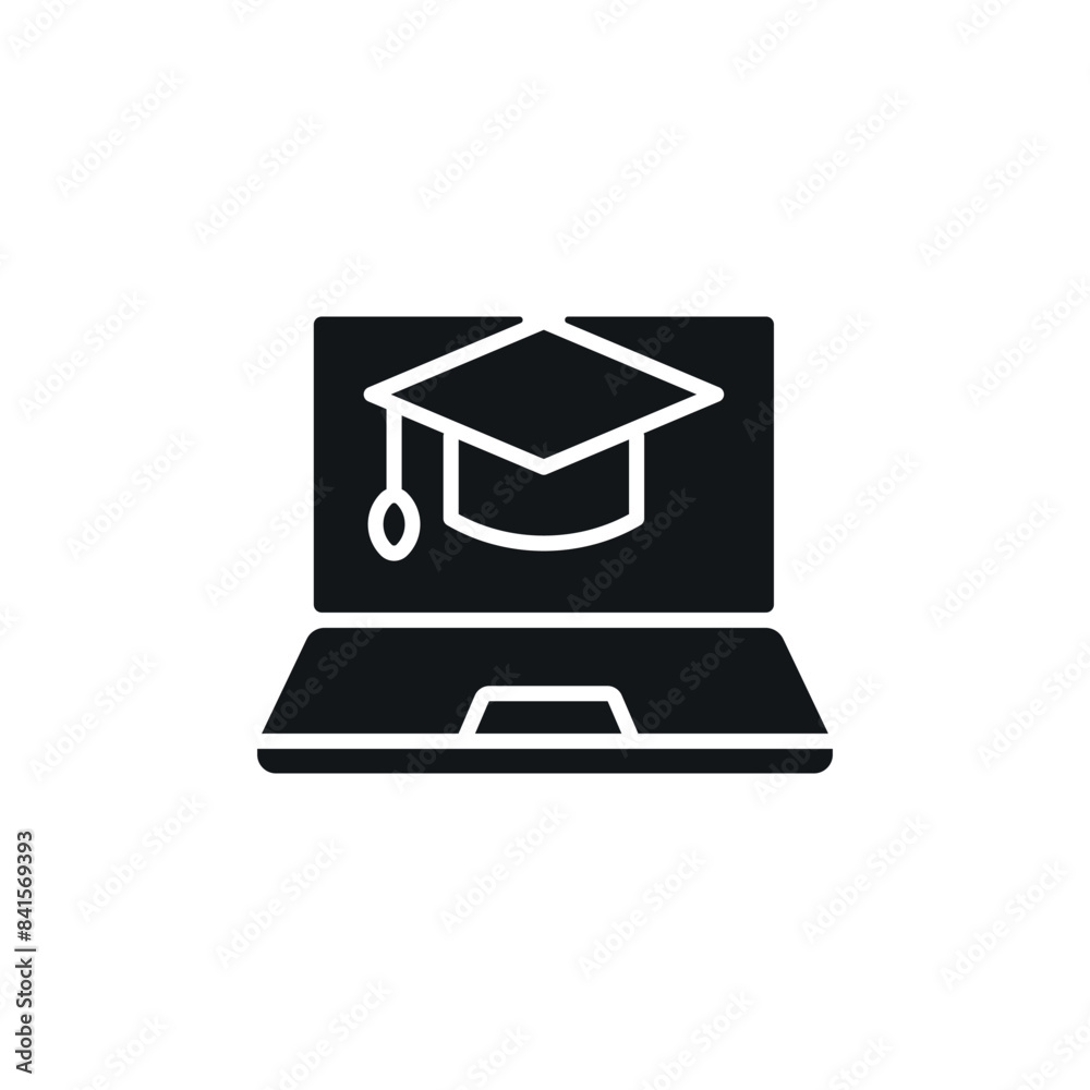 Digital education simple glyph icon. Vector solid isolated black illustration. Digital education simple glyph icon. Vector solid isolated black illustration.