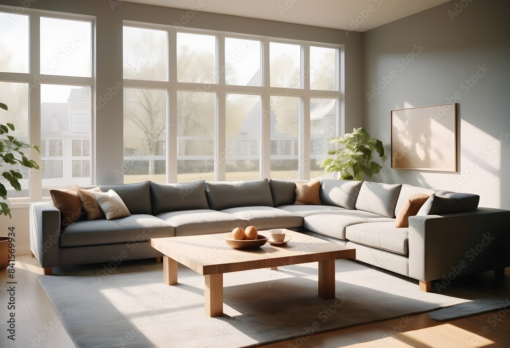 Fototapeta premium Photo modern style conceptual interior room 3d illustration