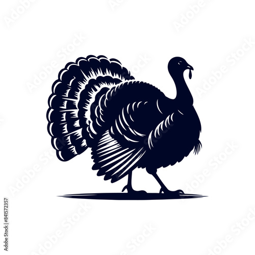 Turkey silhouette Clip art isolated vector illustration on white background