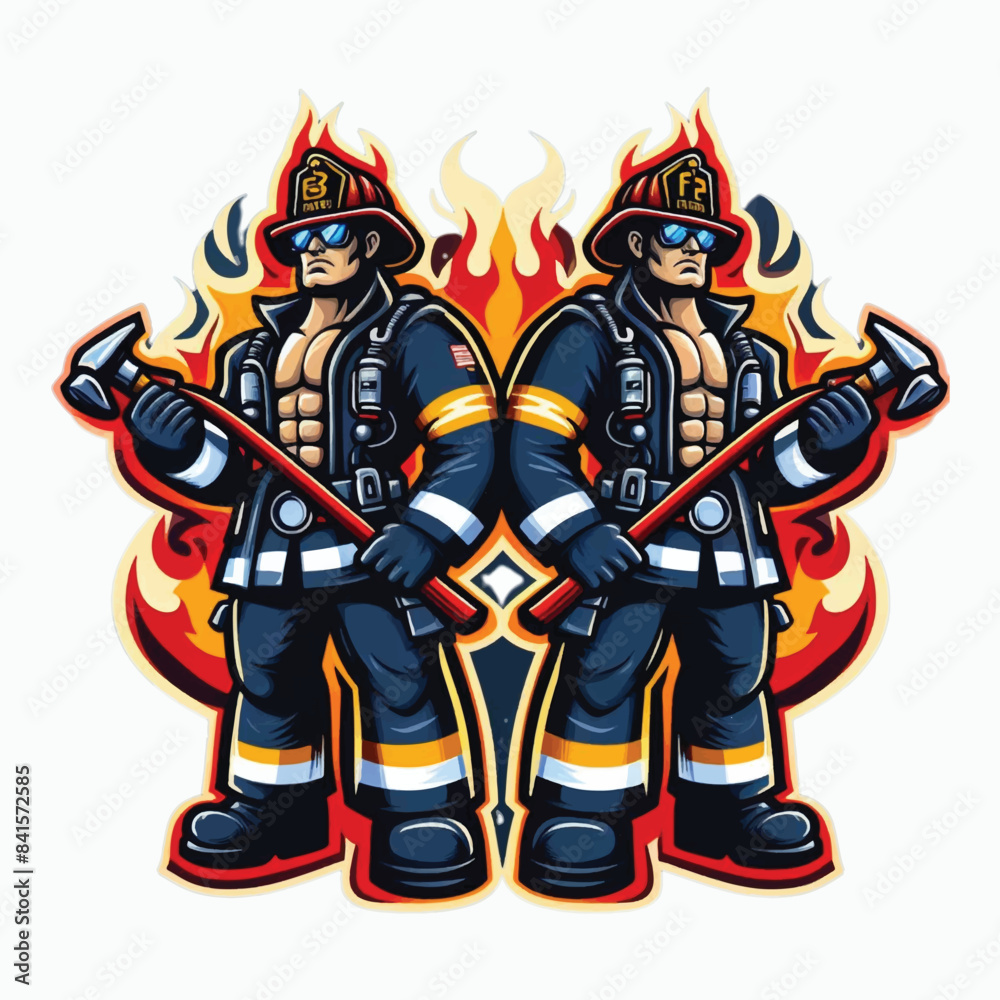 Obraz premium logo symbol of the profession of a firefighter