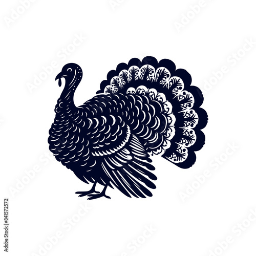 Turkey silhouette Clip art isolated vector illustration on white background