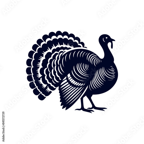 Turkey silhouette Clip art isolated vector illustration on white background