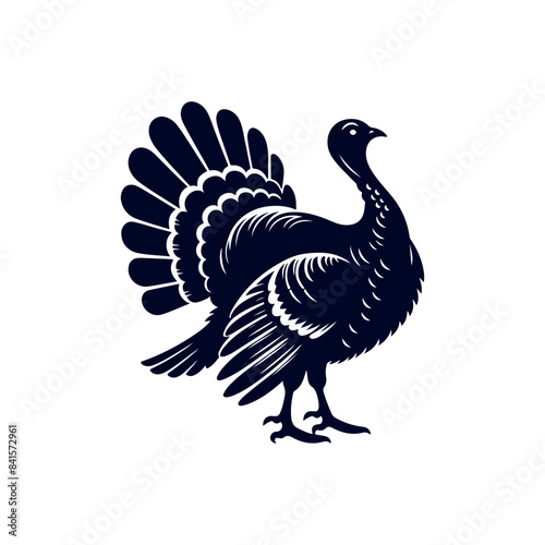 Turkey silhouette Clip art isolated vector illustration on white background