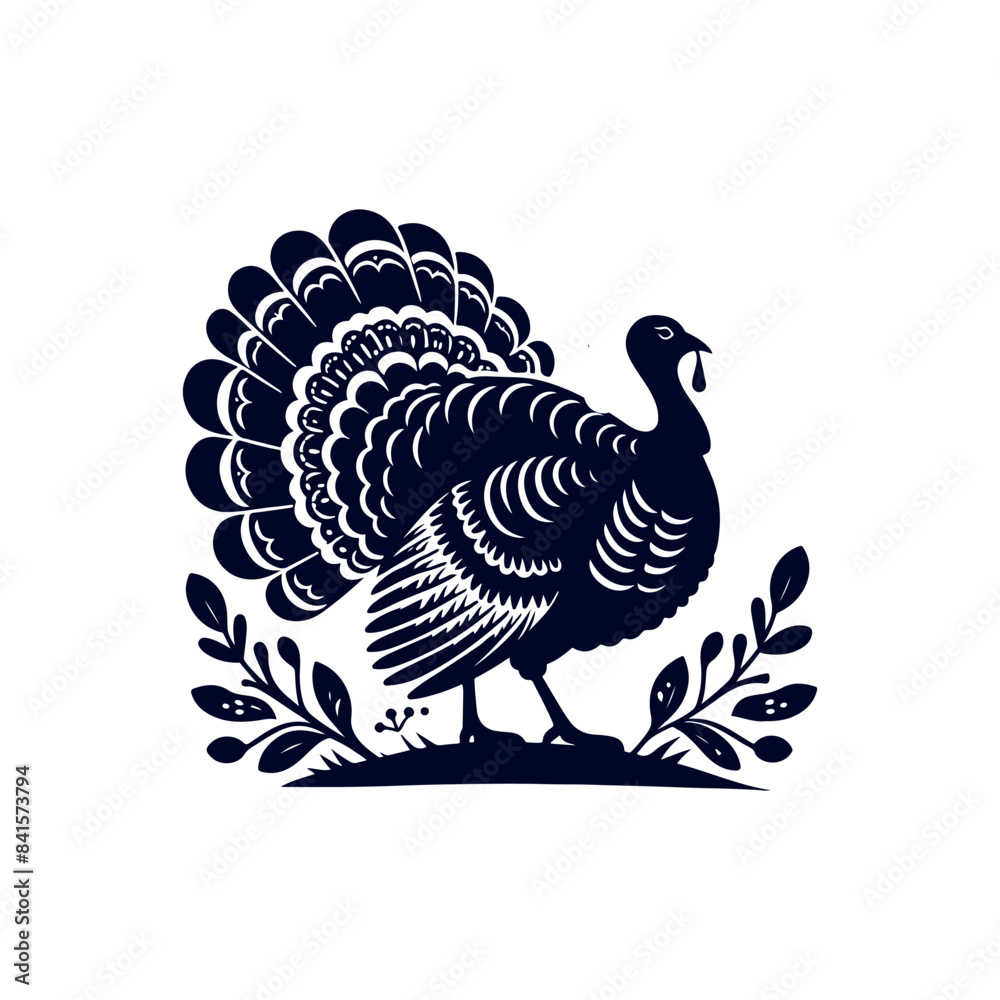 Turkey silhouette Clip art isolated vector illustration on white background Turkey silhouette Clip art isolated vector illustration on white background