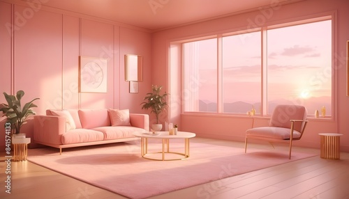 Photo modern style conceptual interior room 3d illustration