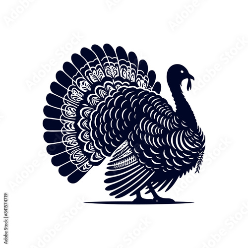 Turkey silhouette Clip art isolated vector illustration on white background