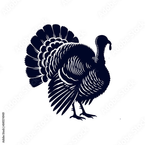 Turkey silhouette Clip art isolated vector illustration on white background